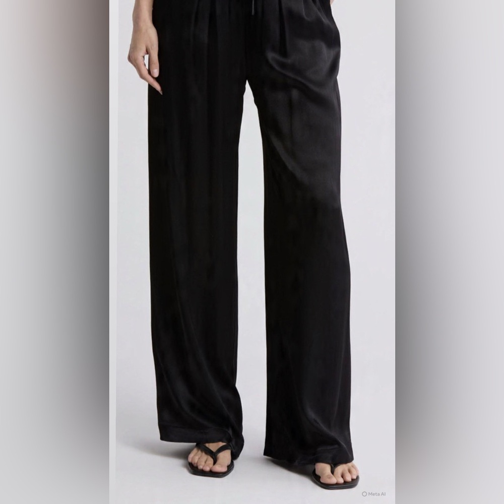 Satin high waist Wide Leg pull on Pants - Picture 9 of 12